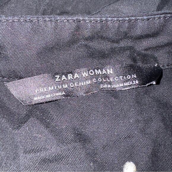 Zara women Black Floral Embroidered Jumpsuit women’s size medium - Picture 8 of 8